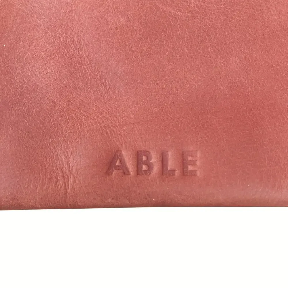 ABLE Rust Vegetable Tanned Leather Wristlet Artisan Made Ethical Boho Clutch